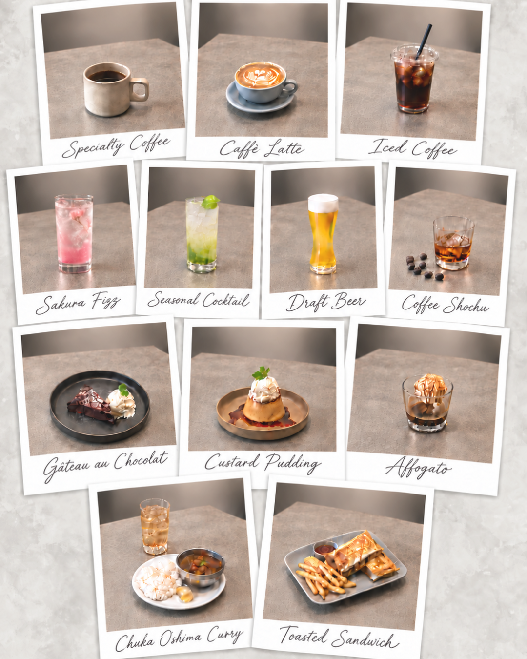 weekends.で楽しめるコーヒー、カフェラテ、ビールやカクテル